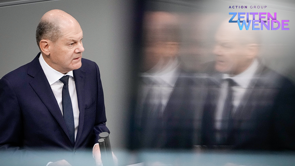 Bundeskanzler Olaf Scholz (SPD) im Portrait bei seiner Regierungserklärung