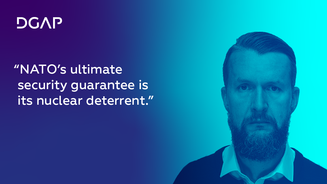 Photo and pull quote from Sven Sakkov for the nuclear sharing article