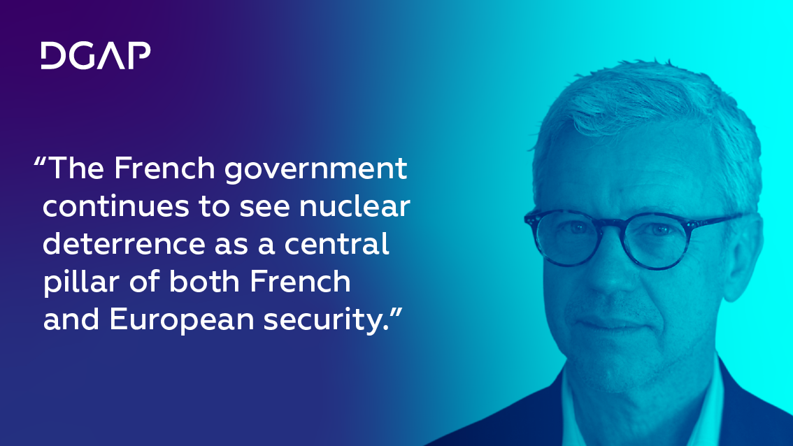 Photo and pull quote from Dr. Bruno Tertrais for the nuclear sharing article