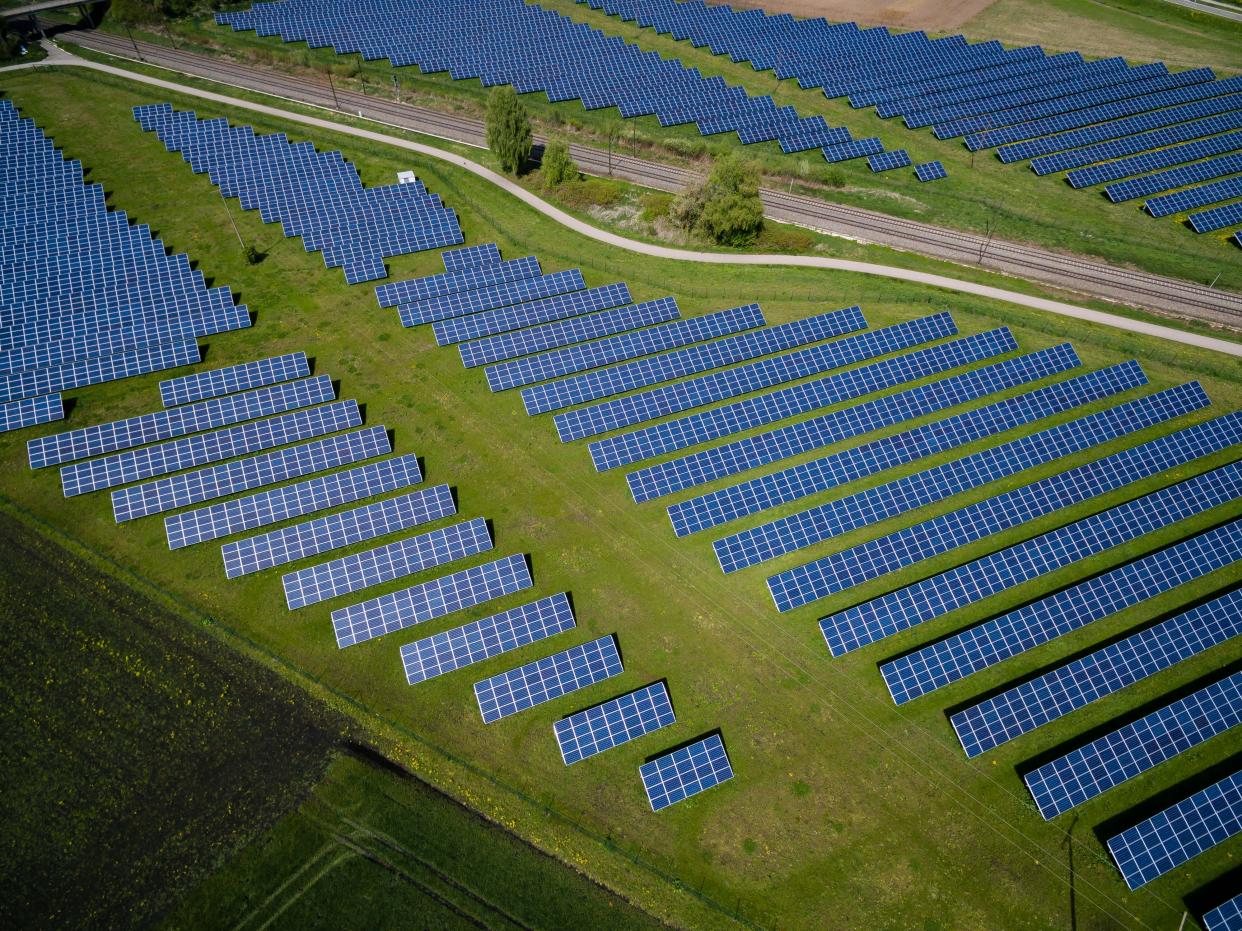 Solar panels in Offingen, Germany.