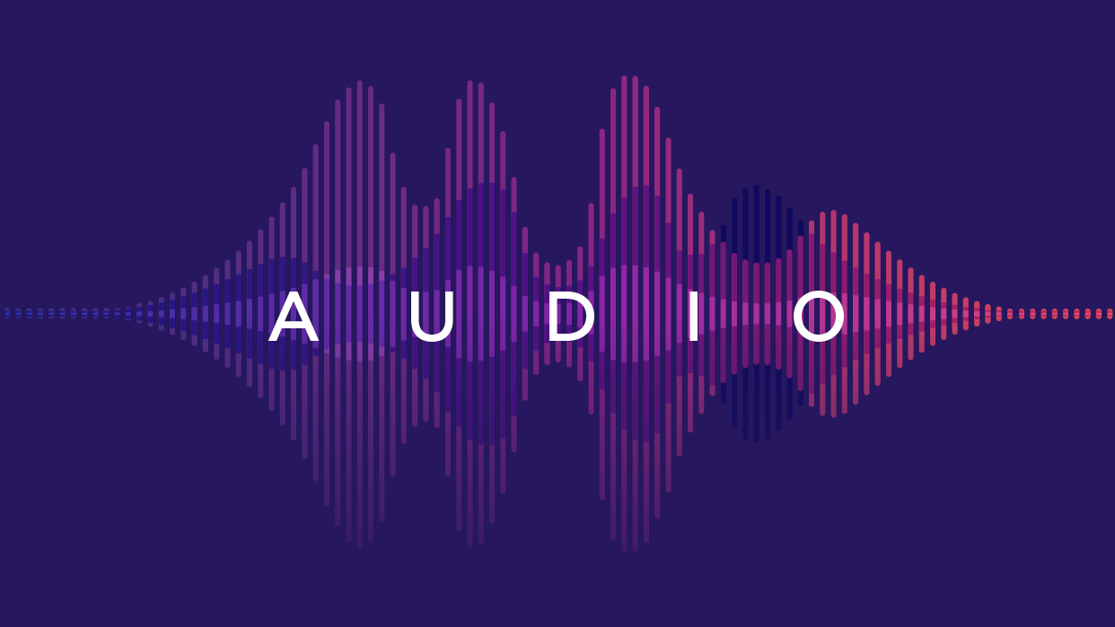 Audio waveform with overlayed text 'Audio'