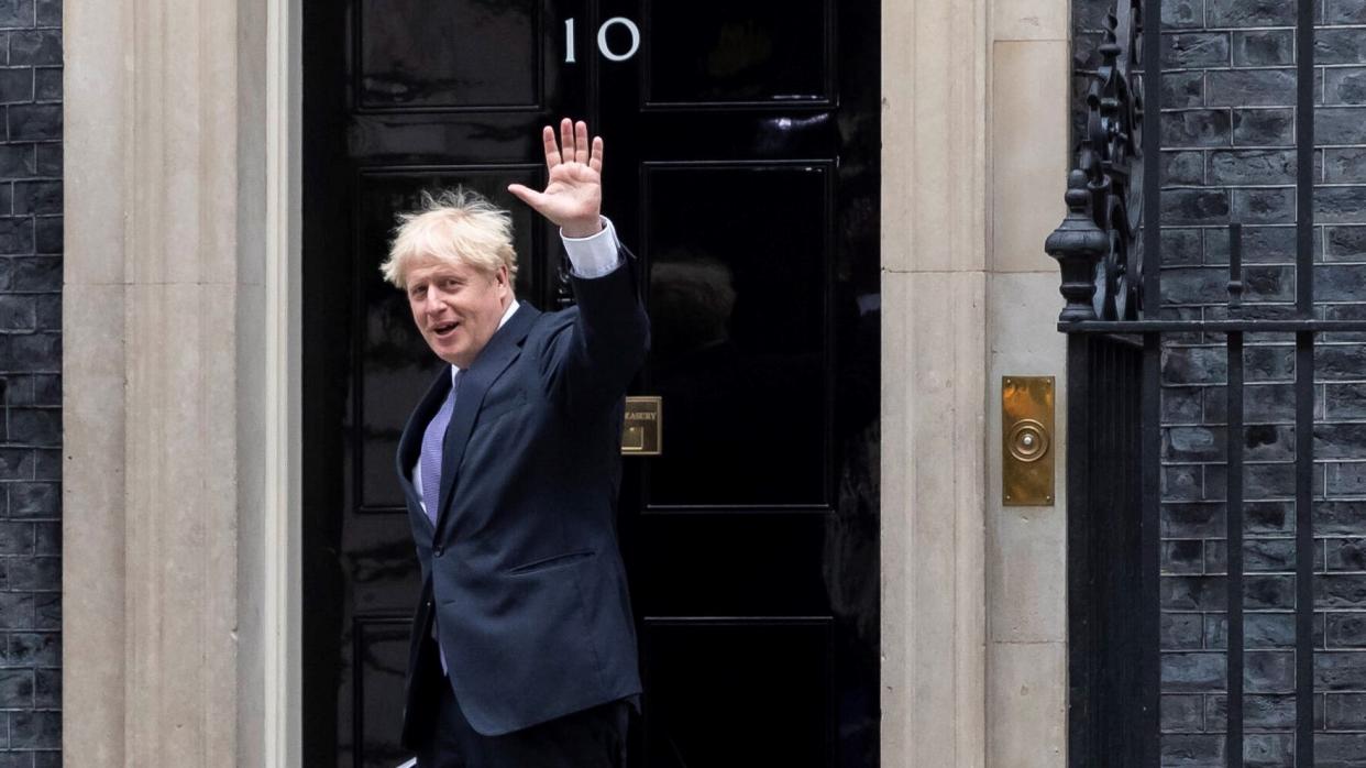 British Prime Minister Boris Johnson walks back to 10 Downing Street in London, Britain, Sept. 8, 2020.