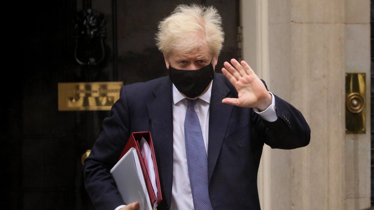 Photo of Boris Johnson leaving 10 Downing Street on October 21, 2020