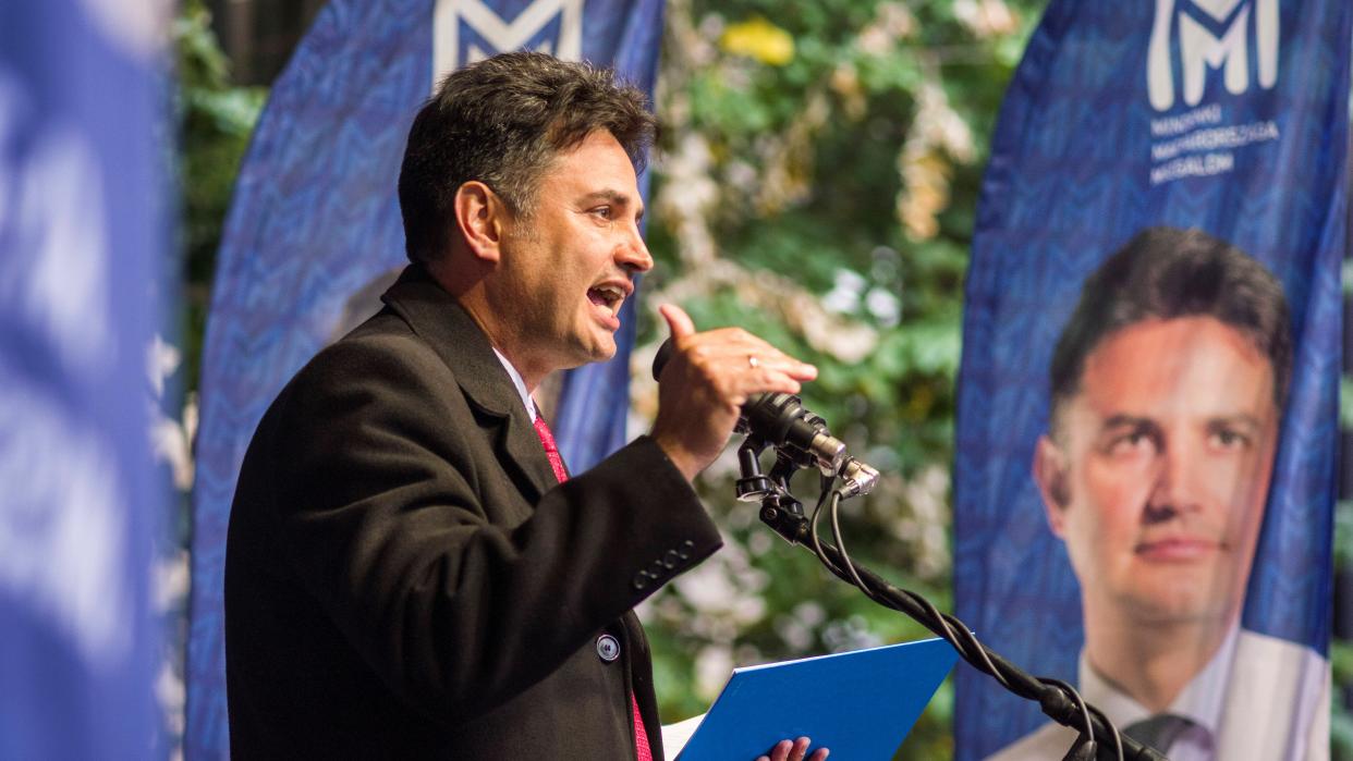 Photo of Péter Márki-Zay on the campaign trail