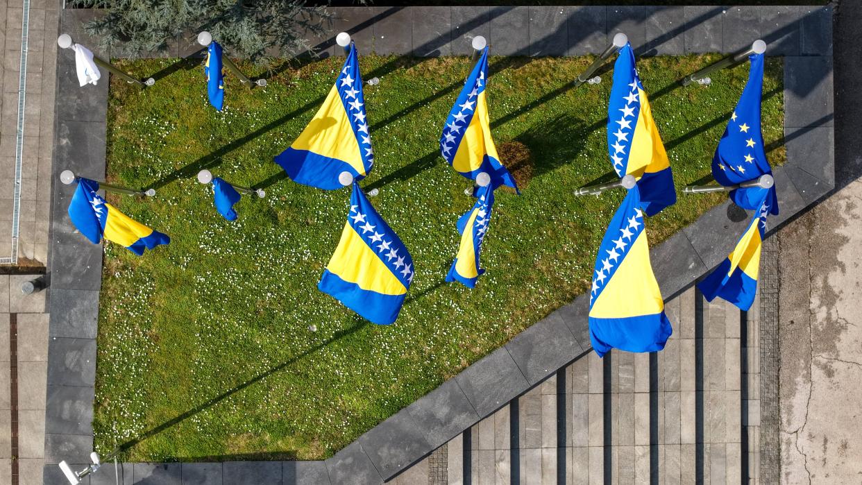 Aerial view of Parliamentary assembly of Bosnia and Herzegovina