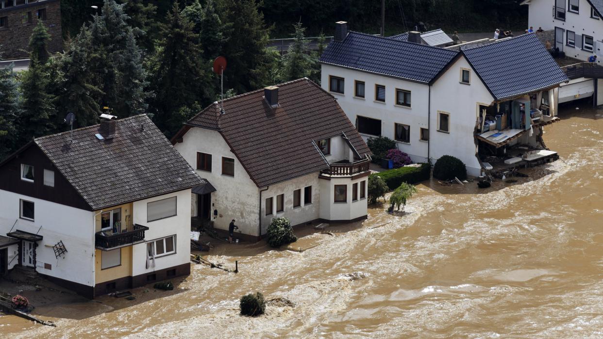 Im Bild der Ort Dernau (Landkreis Ahrweiler), der beinahe komplett von den Wassermassen geflutet wurde. Dernau, 15.07.2021