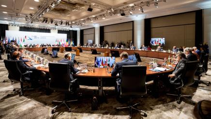 Europe's contribution to global security will not only be determined by the EU's defense ministers, shown here, but by civilian crisis management