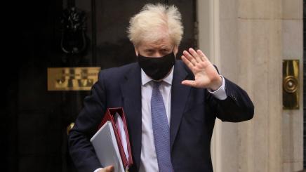 Photo of Boris Johnson leaving 10 Downing Street on October 21, 2020