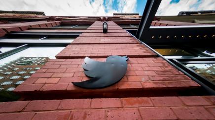 Image of the Twitter logo as seen outside Twitter’s New York offices