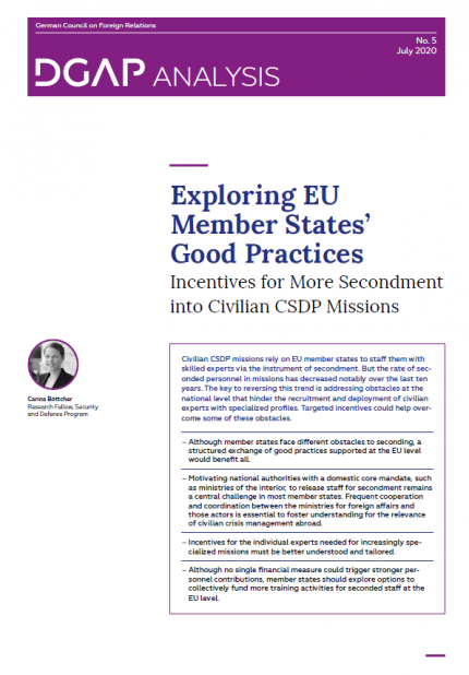 Cover image of PDF of DGAP Analysis No. 5 2020