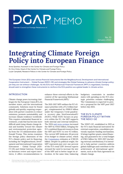 Cover Memo 10_Climate Finance