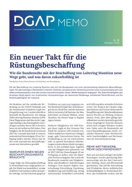 DGAP Memo Nr. 38, 15. Oktober 2026, 3 S.-COVER
