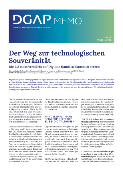 DGAP Memo Nr. 39, 21. Oktober 2026, 4 S.-COVER
