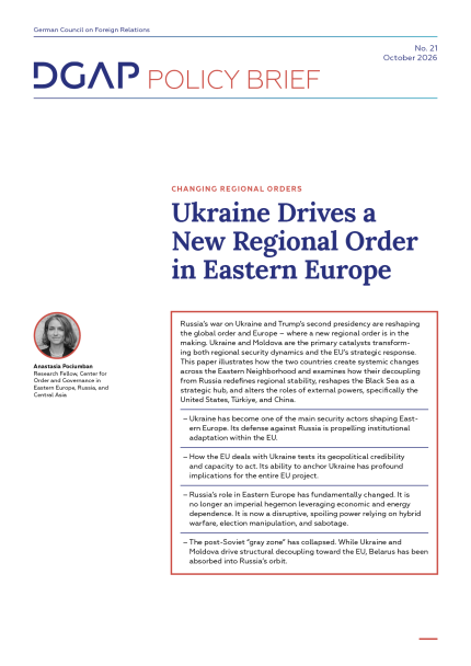 Cover of PDF Version of DGAP Policy Brief No. 21, October 2026