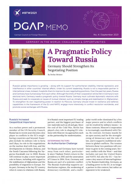 Screen shot of cover page of PDF version of DGAP Memo No. 4