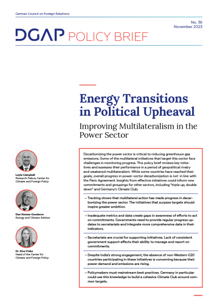 Energy Transitions in Political Upheaval | DGAP