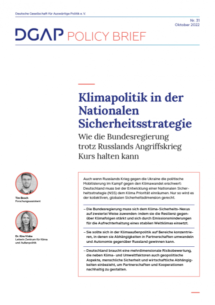 DGAP Policy Brief Nr. 31, Oktober 2022, 12 S.-Cover