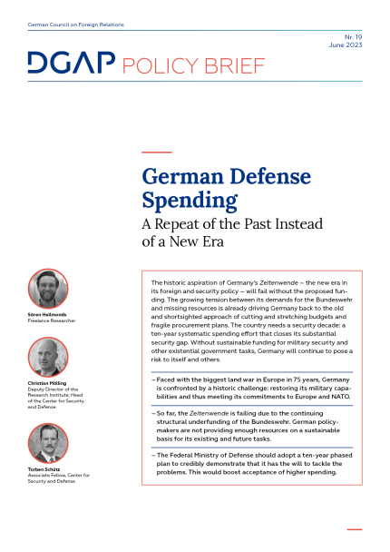 Screenshot of cover page of PDF version of DGAP Policy Brief Nr. 19