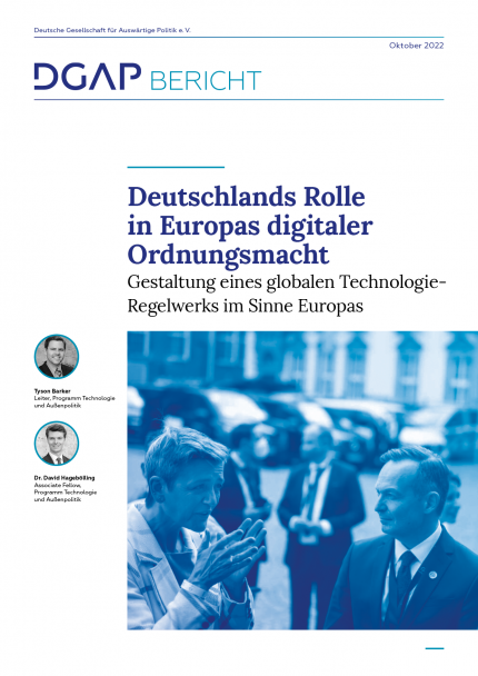 DGAP Report Digital Grand Strategy – Kapitel: Deutschlands Rolle in Europas digitaler Ordnungsmacht